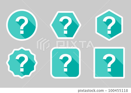 Question mark, FAQ sign, Help symbol, vector mark symbols light blue style. White stroke design. Question mark Icon Set. Question mark, FAQ sign, Help symbol, vector mark symbols light blue style. White stroke design. Question mark Icon Set. 100455118