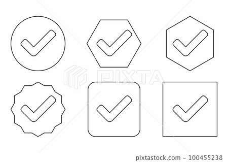 Check marks Icon Set, Tick marks, Accepted, Approved, Yes, Correct, Ok, Right Choices, Task Completion, Voting. - vector mark symbols. Black outline design. Check marks Icon Set, Tick marks, Accepted, Approved, Yes, Correct, Ok, Right Choices, Task Completion, Voting. - vector mark symbols. Black outline design. 100455238