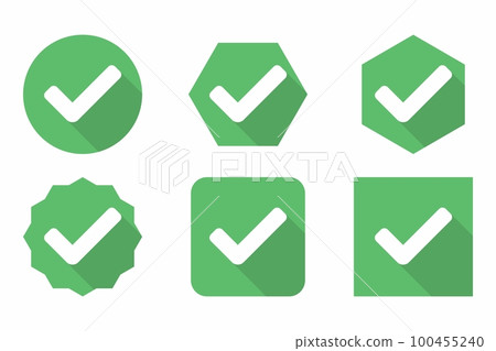 Check marks Icon Set, Tick marks, Accepted, Approved, Yes, Correct, Ok, Right Choices, Task Completion, Voting. - vector mark symbols in green. Check marks Icon Set, Tick marks, Accepted, Approved, Yes, Correct, Ok, Right Choices, Task Completion, Voting. - vector mark symbols in green. 100455240