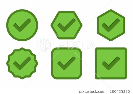 Check marks Icon Set, Tick marks, Accepted, Approved, Yes, Correct, Ok, Right Choices, Task Completion, Voting. - vector mark symbols in green. Check marks Icon Set, Tick marks, Accepted, Approved, Yes, Correct, Ok, Right Choices, Task Completion, Voting. - vector mark symbols in green. 100455250