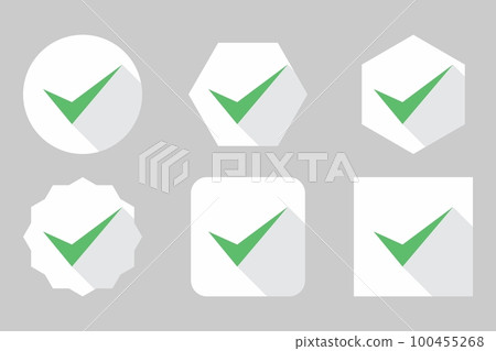 Check marks Icon Set, Tick marks, Accepted, Approved, Yes, Correct, Ok, Right Choices, Task Completion, Voting. - vector mark symbols in green. 100455268