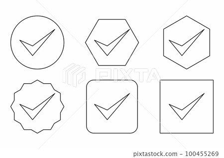 Check marks Icon Set, Tick marks, Accepted, Approved, Yes, Correct, Ok, Right Choices, Task Completion, Voting. - vector mark symbols. Black outline design. Check marks Icon Set, Tick marks, Accepted, Approved, Yes, Correct, Ok, Right Choices, Task Completion, Voting. - vector mark symbols. Black outline design. 100455269