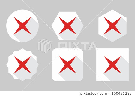 Wrong marks Icon Set, Cross marks, Rejected, Disapproved, No, False, Not Ok, Wrong Choices, Task Completion, Voting. - vector mark symbols in red. Wrong marks Icon Set, Cross marks, Rejected, Disapproved, No, False, Not Ok, Wrong Choices, Task Completion, Voting. - vector mark symbols in red. 100455283