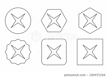 Wrong marks Icon Set, Cross marks, Rejected, Disapproved, No, False, Not Ok, Wrong Choices, Task Completion, Voting. - vector mark symbols. Black outline design. Wrong marks Icon Set, Cross marks, Rejected, Disapproved, No, False, Not Ok, Wrong Choices, Task Completion, Voting. - vector mark symbols. Black outline design. 100455284