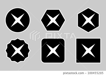 Wrong marks Icon Set, Cross marks, Rejected, Disapproved, No, False, Not Ok, Wrong Choices, Task Completion, Voting. - vector mark symbols. White outline design. 100455285