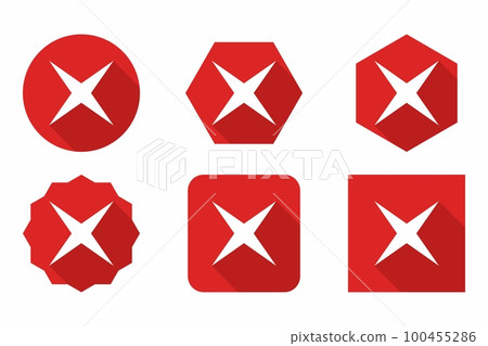 Wrong marks Icon Set, Cross marks, Rejected, Disapproved, No, False, Not Ok, Wrong Choices, Task Completion, Voting. - vector mark symbols in red. Wrong marks Icon Set, Cross marks, Rejected, Disapproved, No, False, Not Ok, Wrong Choices, Task Completion, Voting. - vector mark symbols in red. 100455286