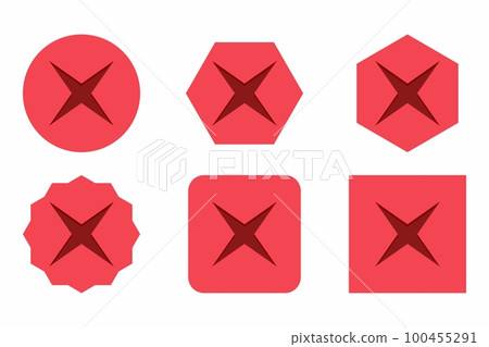 Wrong marks Icon Set, Cross marks, Rejected, Disapproved, No, False, Not Ok, Wrong Choices, Task Completion, Voting. - vector mark symbols in red. Wrong marks Icon Set, Cross marks, Rejected, Disapproved, No, False, Not Ok, Wrong Choices, Task Completion, Voting. - vector mark symbols in red. 100455291