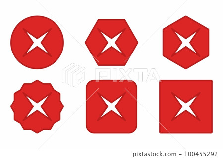 Wrong marks Icon Set, Cross marks, Rejected, Disapproved, No, False, Not Ok, Wrong Choices, Task Completion, Voting. - vector mark symbols in red. Wrong marks Icon Set, Cross marks, Rejected, Disapproved, No, False, Not Ok, Wrong Choices, Task Completion, Voting. - vector mark symbols in red. 100455292