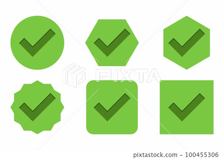 Check marks Icon Set, Tick marks, Accepted, Approved, Yes, Correct, Ok, Right Choices, Task Completion, Voting. - vector mark symbols in green. Check marks Icon Set, Tick marks, Accepted, Approved, Yes, Correct, Ok, Right Choices, Task Completion, Voting. - vector mark symbols in green. 100455306