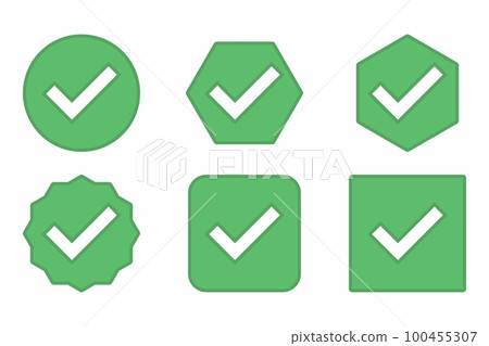 Check marks Icon Set, Tick marks, Accepted, Approved, Yes, Correct, Ok, Right Choices, Task Completion, Voting. - vector mark symbols in green. Check marks Icon Set, Tick marks, Accepted, Approved, Yes, Correct, Ok, Right Choices, Task Completion, Voting. - vector mark symbols in green. 100455307