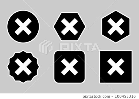 Wrong marks Icon Set, Cross marks, Rejected, Disapproved, No, False, Not Ok, Wrong Choices, Task Completion, Voting. - vector mark symbols. White outline design. Wrong marks Icon Set, Cross marks, Rejected, Disapproved, No, False, Not Ok, Wrong Choices, Task Completion, Voting. - vector mark symbols. White outline design. 100455316