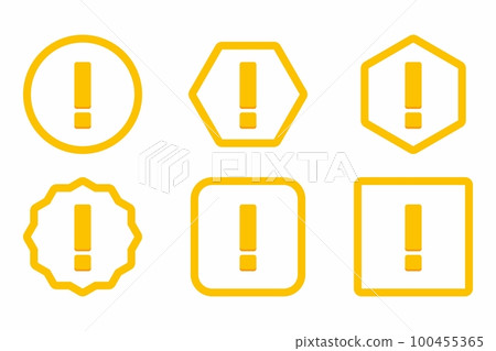 Exclamation mark, Attention sign, Caution icon, Hazard warning symbol, vector mark symbols Yellow style. Exclamation mark Icon Set. 100455365
