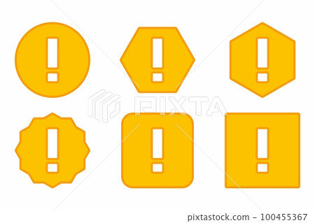 Exclamation mark, Attention sign, Caution icon, Hazard warning symbol, vector mark symbols Yellow style. Exclamation mark Icon Set. 100455367