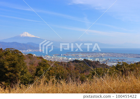 從日本平 Yume Terrace 駿河灣和 Miho no Matsubara 看到的富士山 100455422