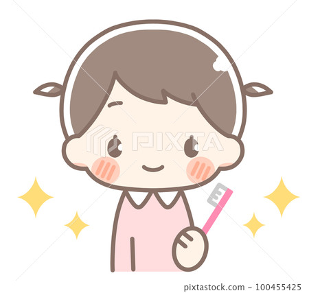 有牙刷的一個女孩 有牙刷的一個女孩 100455425