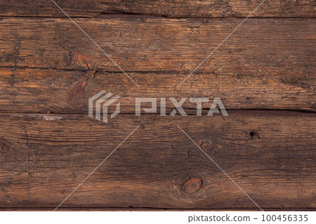 Background of old brown boards with visible grain and damage. Background of old brown boards with visible grain and damage. 100456335