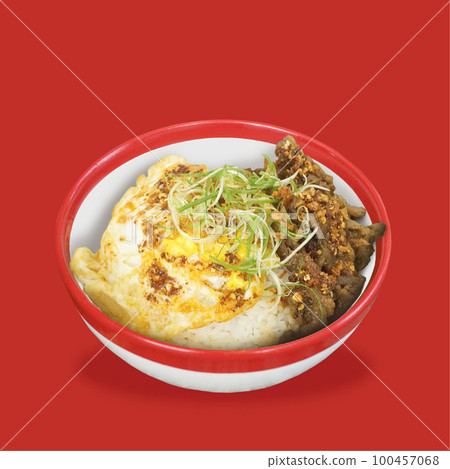 Beef rice and fried egg Beef rice and fried egg 100457068