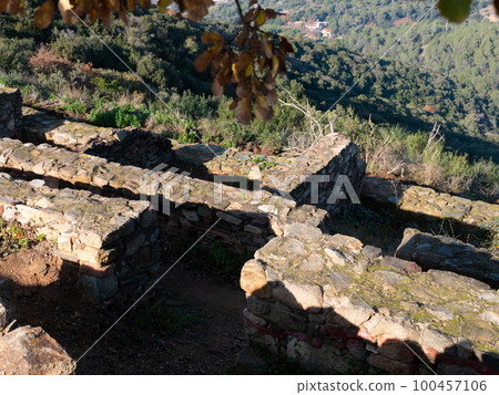 Remains of fortified Iberian settlement of Puig Castellar, Spain Remains of fortified Iberian settlement of Puig Castellar, Spain 100457106