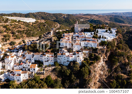 Bird's eye view of Spanish town Casares Bird's eye view of Spanish town Casares 100457107