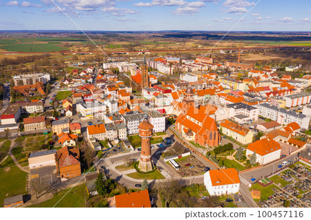 Aerial view of Zmigrod city, Poland Aerial view of Zmigrod city, Poland 100457116