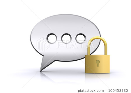 Speech bubble and key, security image for posting on SNS Speech bubble and key, security image for posting on SNS 100458580