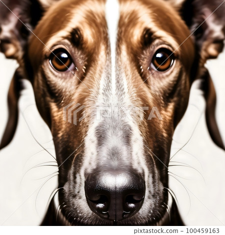 Cute Beautiful Greyhound Dog Portrait Close Up. Ai Generative Illustration. 100459163