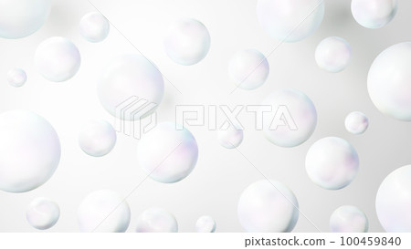 Beautiful multiple spheres like pearls on a white background. background material. copy space. (Landscape) 100459840