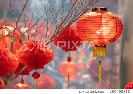 Chinese new year lanterns in old town area. Chinese new year lanterns in old town area. 100460818