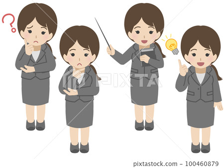 Young woman's question and solution set suit Young woman's question and solution set suit 100460879