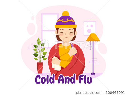 Sick Person Flu and Cold Sickness Illustration with People Wearing Thick Clothes in Flat Cartoon Hand Drawn for Health Care Landing Page Template Sick Person Flu and Cold Sickness Illustration with People Wearing Thick Clothes in Flat Cartoon Hand Drawn for Health Care Landing Page Template 100463091