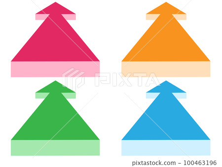 3D向上直箭頭4色套裝無輪廓 3D向上直箭頭4色套裝無輪廓 100463196