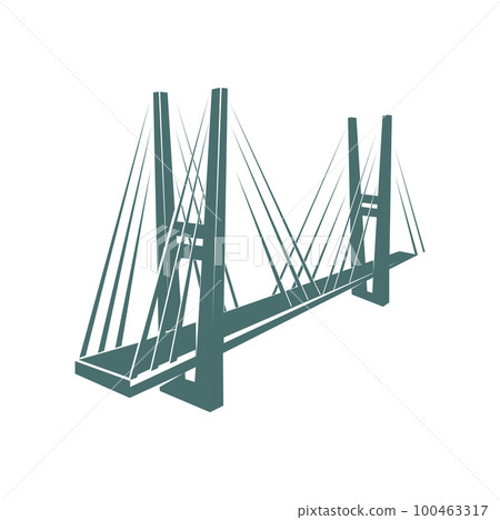 Bridge icon, construction and building technology, transportation or partnership company, vector symbol. Bridge icon for corporate network, trade, travel or tourism and industrial innovation company 100463317