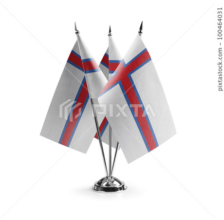 Small national flags of the Faroe Islands on a white background 100464031