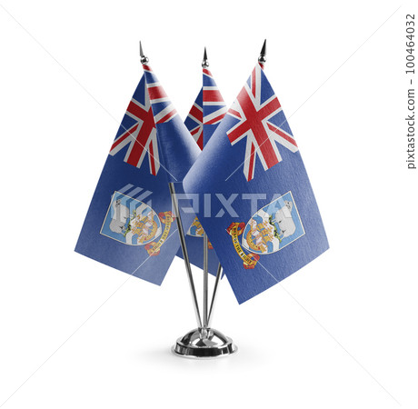 Small national flags of the Falkland Islands on a white background 100464032