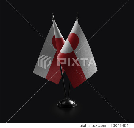 Small national flags of the Greenland on a black background Small national flags of the Greenland on a black background 100464041