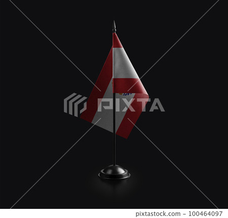 Small national flag of the French Polynesia on a black background 100464097