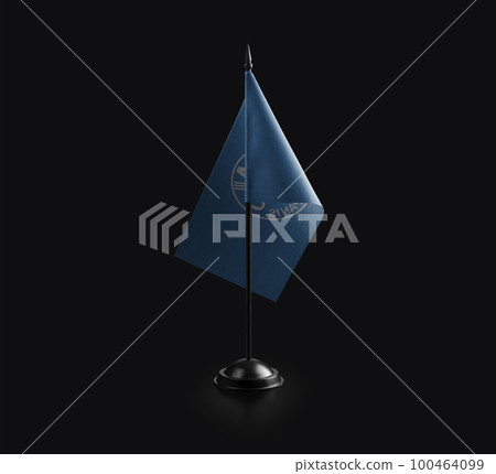 Small national flag of the Food and agriculture organization on a black background Small national flag of the Food and agriculture organization on a black background 100464099