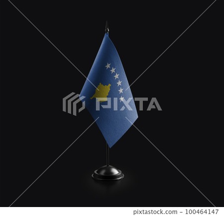 Small national flag of the Kosovo on a black background Small national flag of the Kosovo on a black background 100464147