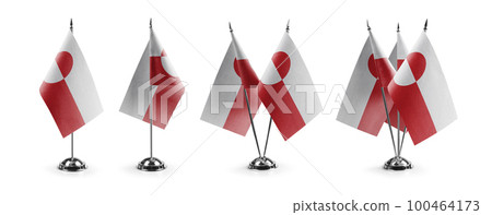 Small national flags of the Greenland on a white background 100464173