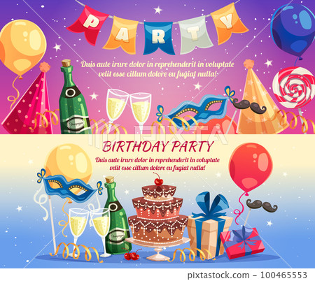 Birthday Party Horizontal Banners 100465553