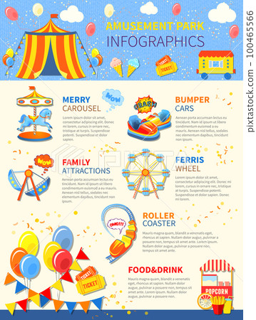 Amusement park potential infographics layout 100465566