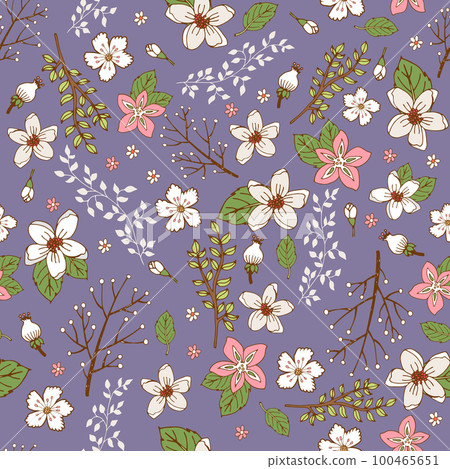 Seamless background with hand painted flowers Seamless background with hand painted flowers 100465651