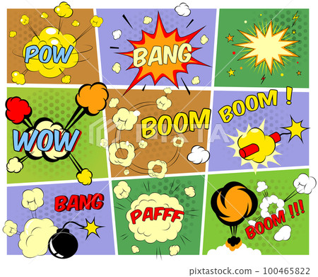 Mockups of comic book speech bubbles Mockups of comic book speech bubbles 100465822