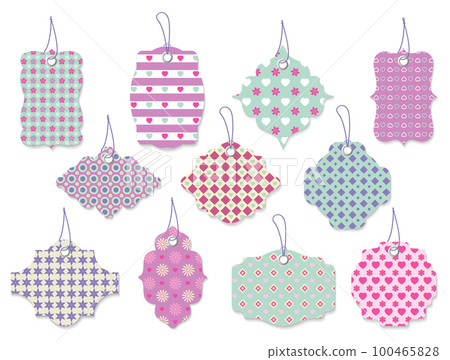 Set of cute floral tags and labels with hearts Set of cute floral tags and labels with hearts 100465828