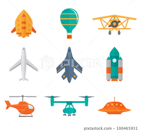 Aircraft Icons Flat 100465931