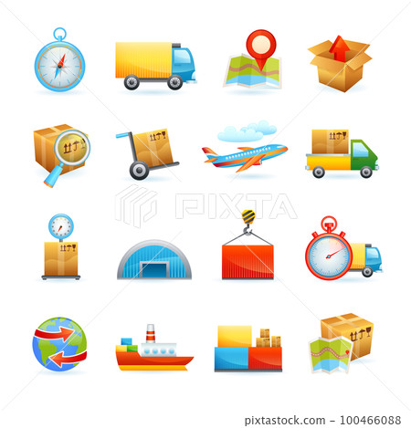 Logistic icons set Logistic icons set 100466088