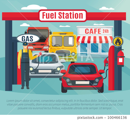 Gas Station Background Illustration Gas Station Background Illustration 100466136