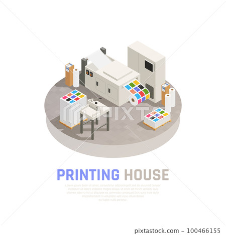 Printing House Polygraphy Isometric Composition 100466155