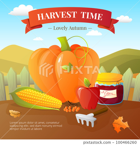Autumn Harvest Time Flat Poster 100466260