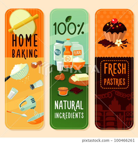 Baking Ingredients Vertical Banners Baking Ingredients Vertical Banners 100466261